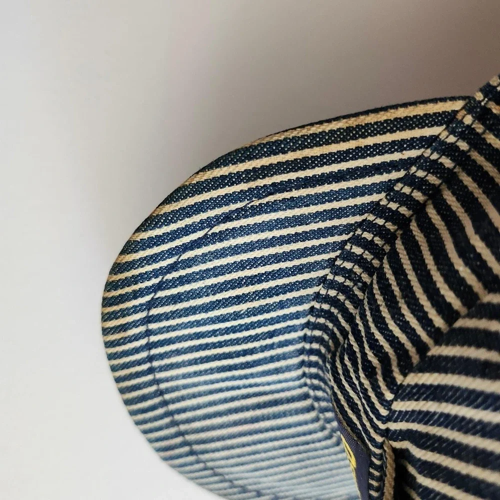 Vintage OshKosh B'Gosh Hickory Stripe Infant Train Conductor Hat Cotton